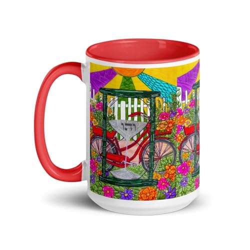 Taza de cerámica 15oz multicolor con diseño ilustrado miniatura 2