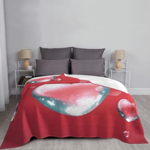 Couverture pour canapé motif cœur en flanelle de microfibre 152x127 cm - 6