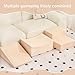 Tiita Foam Climbing Blocks with Small Ball Pit Playground for Baby, Climb and Crawl Playset 5-Piece - Indoor Soft Play Climber for Playtime Fun, Beige