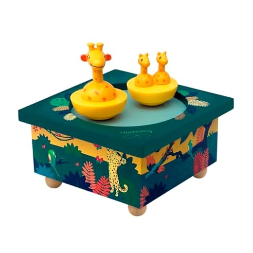 Original Trousselier Paris Spieluhr 95004 "TR Holz-Giraffen Kinder-Spieluhr (Spieldose, Musikdose), Girafe