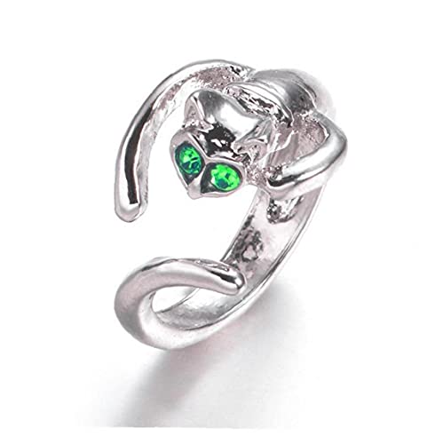 Vintage kat patroon ring eenvoudige open buigringen, cadeau voor dames dame decoratie unieke gevormde structuur - Afbeelding 4