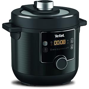 Tefal Turbo Cuisine & Fry, 7.6L Electric Pressure Cooker with Air Fryer lid, programmes inc Fry, Roast, Grill, Slow cooker, Rice cooker, 7.6L, 1200W, Plastic, Black, CY778840