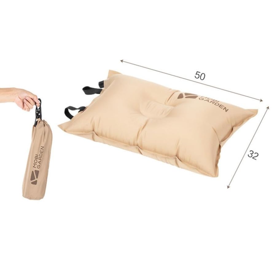 Luminexia Oreiller Camping Auto-Gonflant Ultraléger,Oreiller de Plage Gonflable Portable Léger/Coussin de Voyage,Oreiller Gonflable Ergonomique pour Le Soutien Lombaire du Cou,avec Sac de Rangement