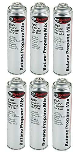 GoSystem Garden Weed Wand Gas Weed Killer Burner Blaster Burning Torch and Gas Canisters Refill for Camping Stove Blowtorch BBQ (6 x Go Can 350g Only)