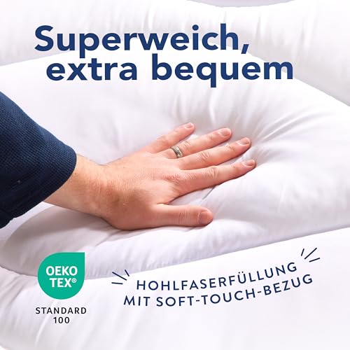 John Cotton 4 Jahreszeiten Bettdecke 135x200 - Atmungsaktive 3-in-1 Bettdecken für Sommer & Winter | Oeko-Test Zertifiziert Steppdecke, Warme Schlafdecke | Winterdecke 135 x 200 cm