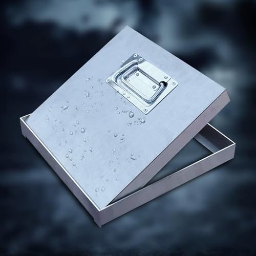 Stainless Steel Manhole Cover - Heavy-Duty Square Lid for Septic Tanks & Sump Pumps, 250kg Load Capacity, Durable Inspection Chamber for Commercial & Residential Use