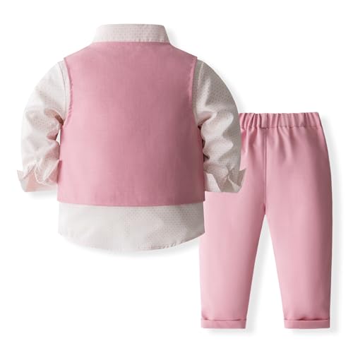 Image of Baby Boys' 4-Piece Tuxedo Set with Dress Shirt, Vest, Pants, and Tie
