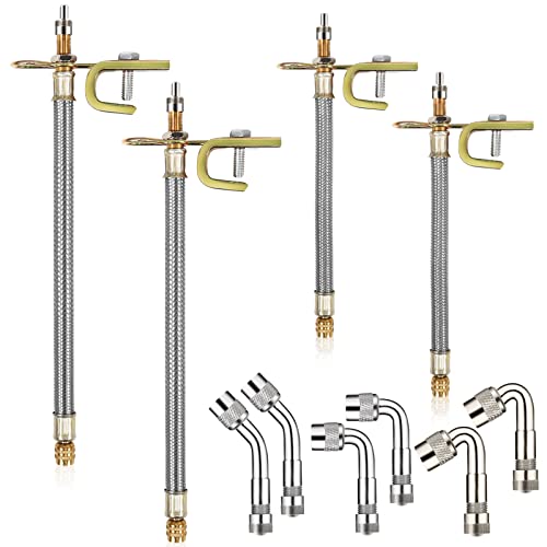 10 Pieces Stainless Steel Dually Valve Stem Extension, Includes 4 Pieces Dual...