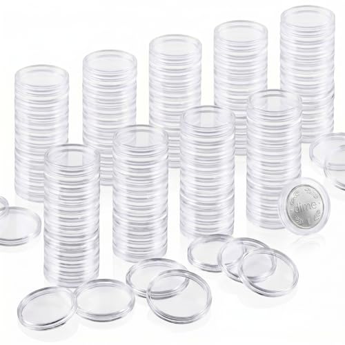 Yookeer 200 Pcs Coin Capsules for Dime, 17.9mm Coin Holder
