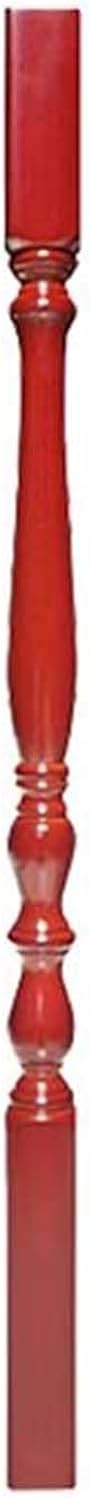 Solid Wood Balusters for Staircase Interior, 95cm High Stair Spindles Stair Baluster Posts, Decorative Stair Railing Handrails for Deck Attic Porch(Red,1 PC)