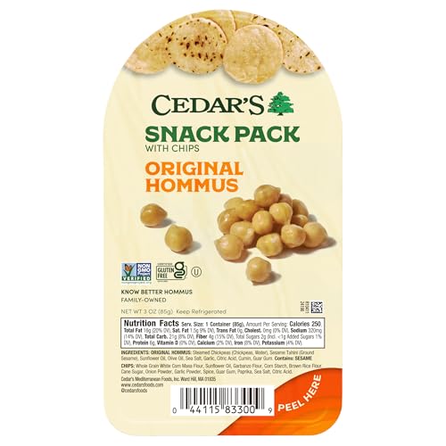 Cedar's Original Hummus with Chips Snack Pack
