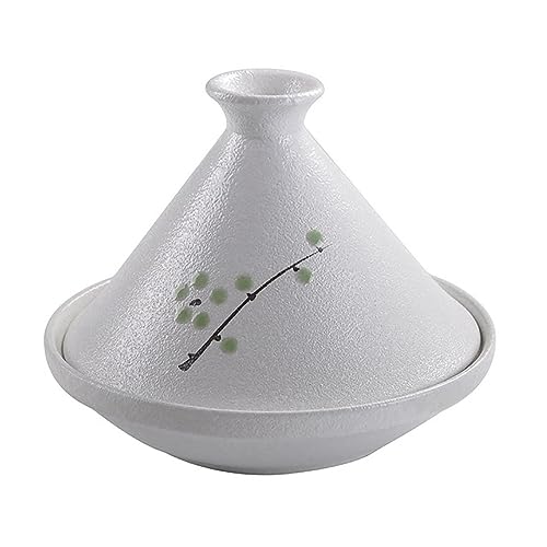 WYBZDA Cerámico Tajine Marroqui for Cocinar Tradicional Marroquí Tagine Antiadherente Cazuela De Estofado Olla De Cocción Lenta con Tapa Cerrada(E)