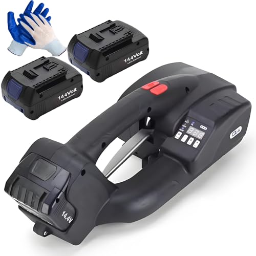 ddingsmafosee Automatic Strapping Machine with 3 Modes | 1200+ Bundles/Charge & 400-3200n Adjustable Tension | Auto Weld/Pack/Cut for Pp/Pet Straps | Battery Baler for Industrial Packaging/Shipping