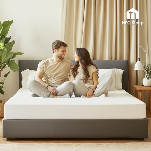 NEO SLEEP 12 Inch King Medium Firm Cooling Gel Memory Foam Mattress for Cool Sleep Pressure Relieving CertiPUR-US Certified Mattress in a Box Fiberglass Free (King, 12 in)