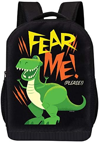 Disney Toy Story Black Packpack - Buzz Lightyear, Woody, Forky - 17 Inch Air Mesh Padded Bag (Rex)