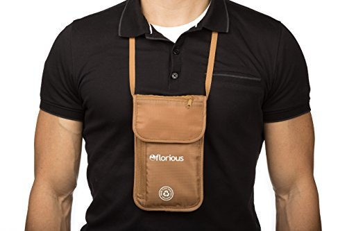 Florious Passport Holder for Neck - Passport Pouch With RFID, Eco-Friendly, Best For Men and Women To Travel, Shop, Go Out