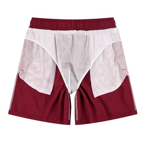 MADHERO Mens Swim Shorts 4 Way Stretch Short Bathing Suits Swim Trunks Mesh Liner4