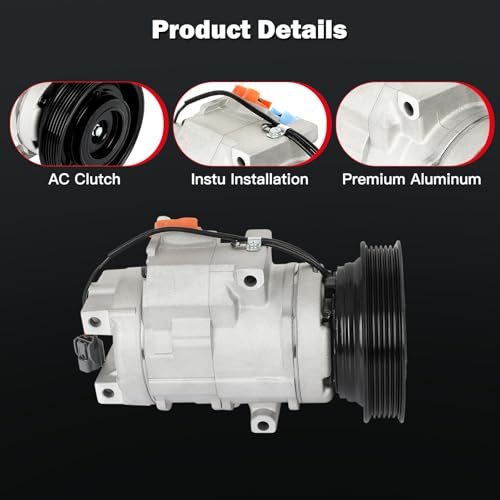 Image of cciyu Air Conditioning Compressor with Clutch for Honda Accord 3.0L