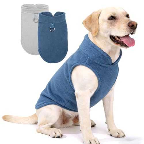 Image of XXXL Dog Sweater, 2 Pack Large Dog Sweater Winter Warm Pet Fleece Sweater Thick Clothes Pullover Dog Sweatshirt Coat,XXXL (37-49lbs)