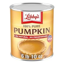 Libbys 100% Pure Pumpkin, Thanksgiving and Holiday Desserts, Pumpkin Pie Filling, Bulk, 6 lb 10 oz Can
