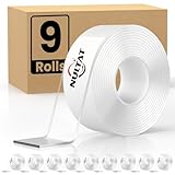 NULTAT Strong Double Sided Tape Heavy Duty, Nano Reusable, Removable, Washable Double Stick Tape for Wall, Multipurpose Clear Adhesive High Temperature Tape 1.18' x 120' (90 Feet)
