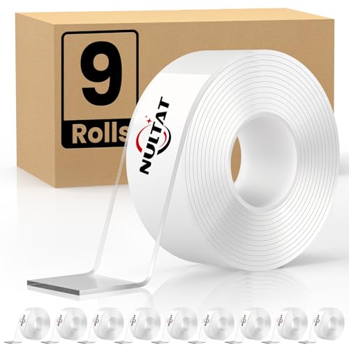 Strong Double Sided Tape Heavy Duty Double Sided Tape for Walls, Clear & Tough Double Sided Mounting Nano Tape, Removable Adhesive Wall Tape for Hanging Picture, Poster, Carpet (90FT)
