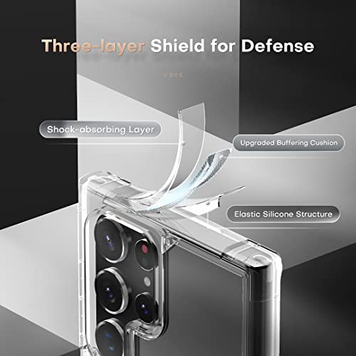 Image of TOCOL for Samsung Galaxy S22 Ultra Case, Translucent Matte Hard Back [Military Grade Shockproof] [Anti-Scratch & Anti-Fingerprint] Slim Fit Protective Cover for Galaxy S22 Ultra Case 6.8'', Clear