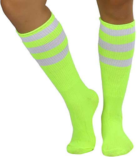 Image of ToBeInStyle Women's Premium Below Knee Athletic Socks w /Contrasting Wide Stripes