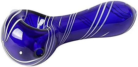 Glass Spoon Hand Pipe Blue