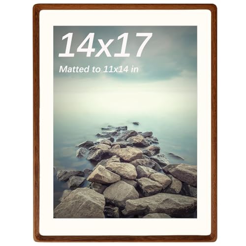 FLECHAZO Solid Walnut 14x17 Picture Frame, Natural Wood 14x17 Frame