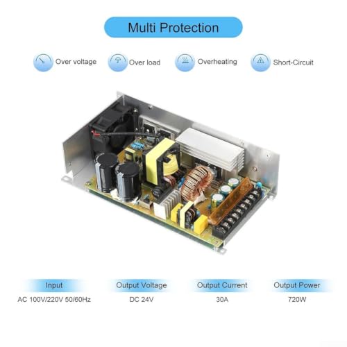 Fuente de alimentación conmutada 24V para tiras LED e impresoras 3D de 720W 6