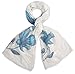 Produktbild Intermoda Schal Damen leicht Halstuch Frühling Glitzer Silber Metallic Blumen Blüten (Blau)