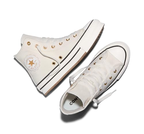 Converse Unisex, Chuck Taylor® All Star® Lift Platform Lace (Big Kid), Vintage White/Vintage White, 3.5, Medium, Big Kid by Converse - Used condition - Image 5