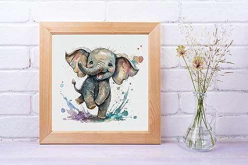 Image of Moohue Stamped Cross Stitch Kits for Adults Beginners Animal Elephant Counted Cross Stitch Kits for Adults Advanced 14 Count (Animal 12)