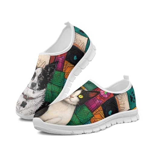 Womens Walking Shoes Tribal Animals Print Men Breathe Mesh Running Shoes Sock Sneakers Slip On Fashion Non Slip Tennis Sneakers3