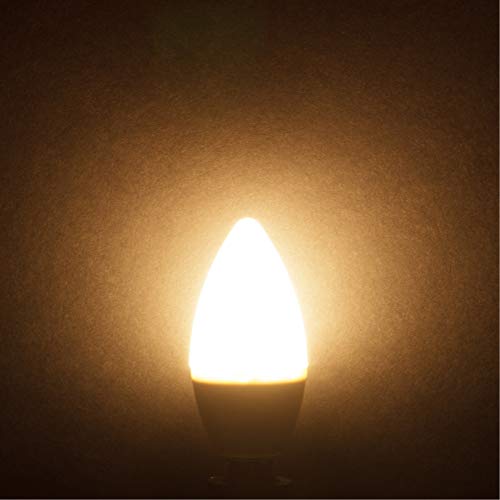 Simba Lighting LED Candelabra Light Bulbs B11 (C37) Candle Shape E12 Base (6 Pack) | Decorative 7W 60W Replacement 110V, 120V for Chandelier, Ceiling Fan, PC Cover, Non-Dimmable, Warm White 2700K