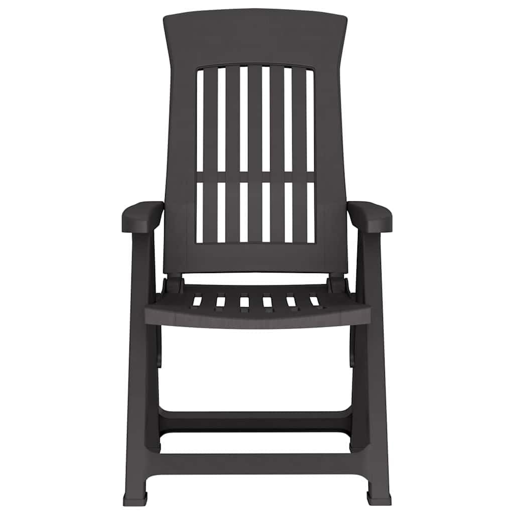 vidaXL Sillas reclinables de jardín 2 Unidades PP Gris Antracita, Silla de jardín, Silla de Exterior, Silla de balcón, Asiento de jardín