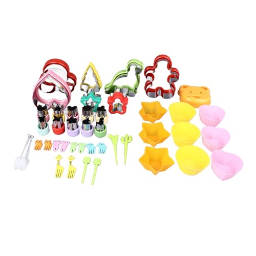 Yctze 43 PCS Cutter Seller Juego con Moldes de Bricolaje y Horquillas de Frutas - para Almuerzos para Niños