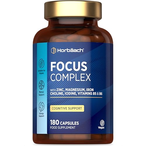 Nootropic Brain Supplements | 180 Vegan Capsules | Cognitive Complex Enhancer for Energy Focus & Mental Performance | by Horbaach