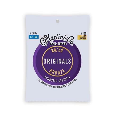 C.F Martin Guitar Original Acoustic M150, 80/20 Bronze, Medium-Gauge Guitar Strings, natural (CMA M150)