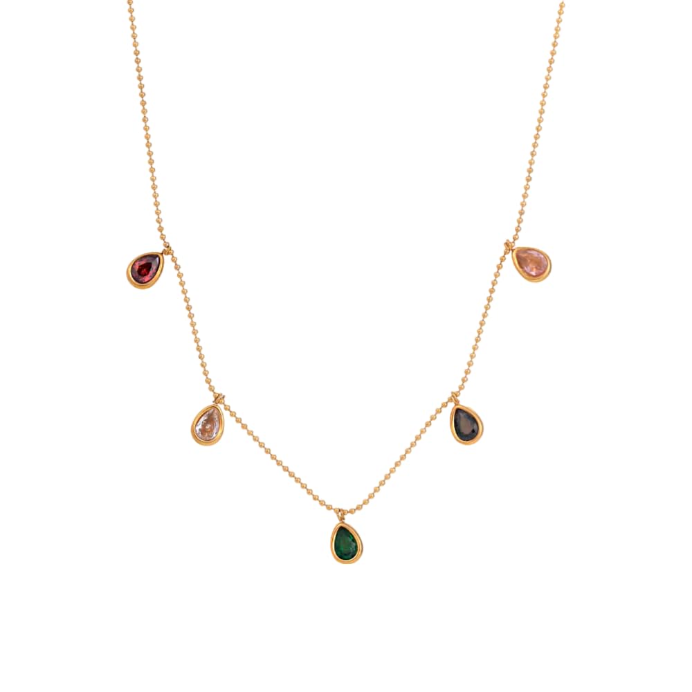 PALMONAS Colourful Stones Necklace for Women - 18K Gold Plated Necklace, Women's Jewellery | Gift for Girls & Women - Review, Price and Buying Guide