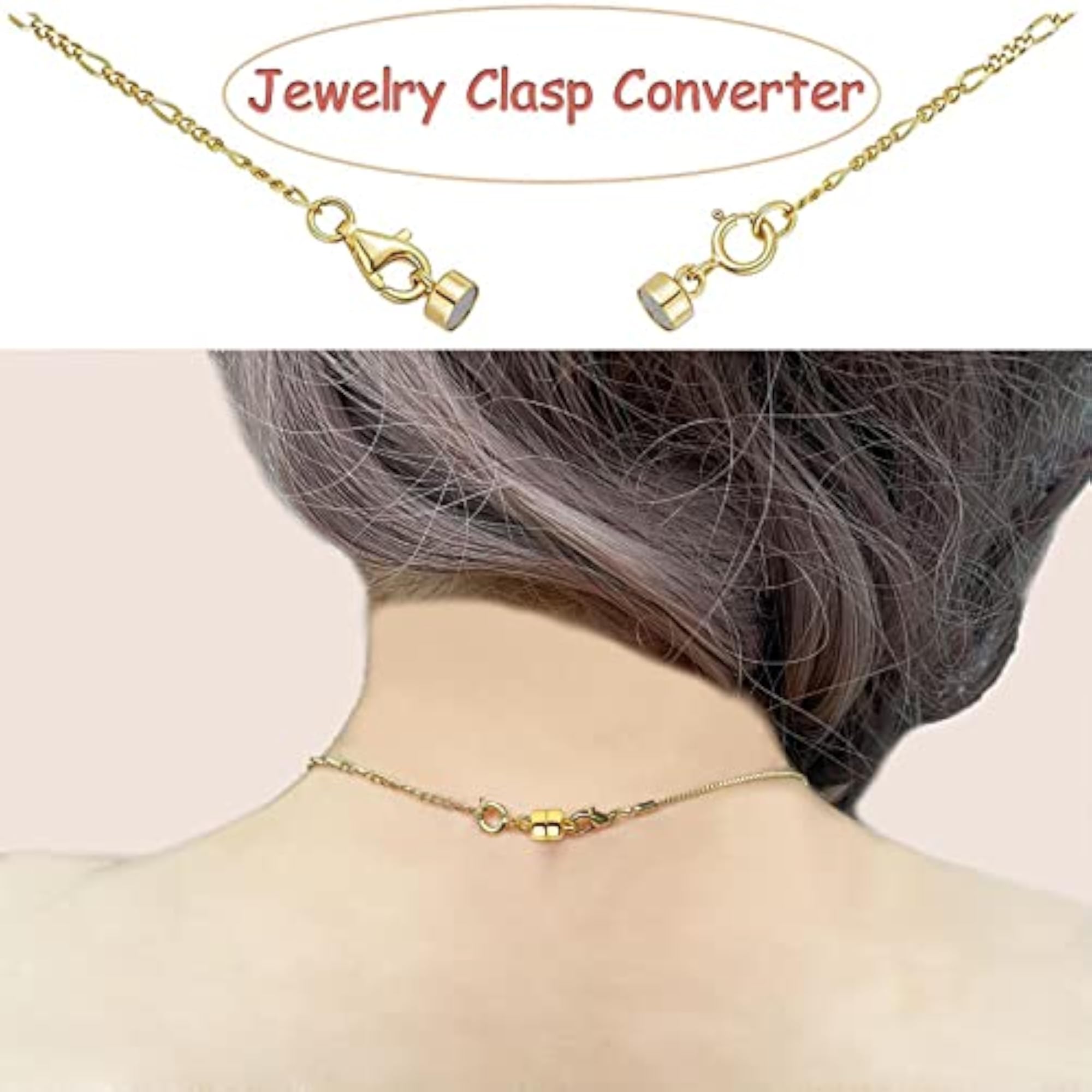 Strong Magnetic Necklace Clasps and Closures, Gold Plated