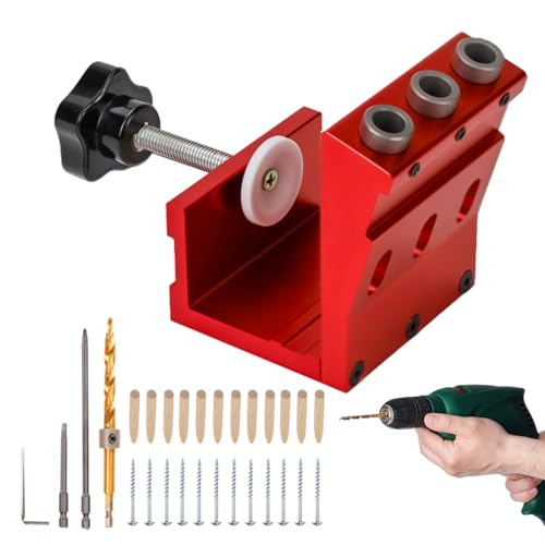 Gwtdtoad Enseñador de bolsillo, calibrador de tornillos de bolsillo, herramientas de carpintería, pinzas para agujeros de bolsillo, juego de calibrador de taladro para carpintería de precisión