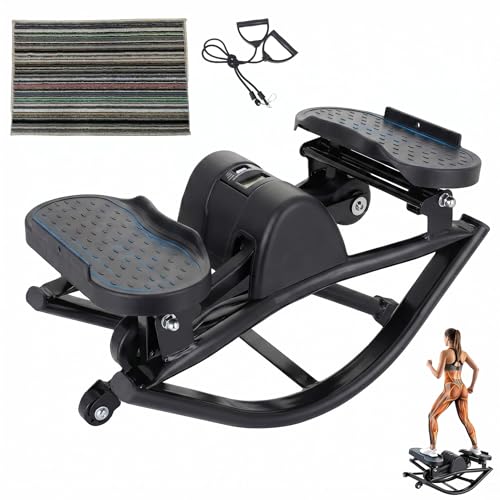 Image of Low-Impact Lateral Rocking Fitness Stepper for Knees and Joints,Home Workout Machine,Rock Stepper Machine with Digital Display,Track Time,Reps,Calories for Legs,Glutes,Abs
