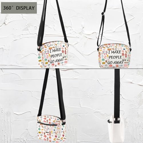 JNIAP Travel Agent Gift I Make People Go Away Crossbody Bag Travel Professional Gift3