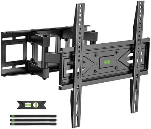 USX MOUNT Full Motion TV Wall Mount for Most 32-70 inch TVs up to 99 lbs, Wall Mount TV Bracket with Dual Articulating Arms, Swivel, Tilt, Max VESA 400x400mm, TV Mount Fits 12”/16” Wood Studs
