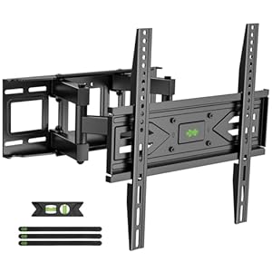 USX MOUNT Full Motion TV Wall Mount for Most 32-70 inch TVs up to 99 lbs, Wall Mount Bracket with Dual Articulating Arms, Swivel, Tilt, Max VESA 400x400mm, TV Mount Fits 12”/16” Wood Studs