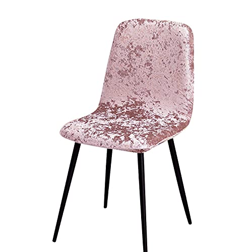 Housse de Chaise Scandinave,Housse de Salle à Manger en Velours Extensible Antidérapant Universelle Couverture de Chaise pour Hôtel Cuisines-Rose-1 Pièce Cover