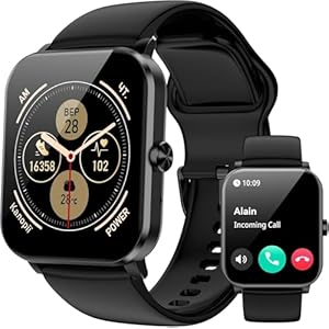 Smart Watch for Men Women, with Bluetooth Answer/Make Calls, 120+ Sport Modes, 1.85″ HD Fitness Tracker, IP68 Waterproof Fitness Watch, Heart Rate/Sleep Tracker, Smartwatch Compatible Android iOS