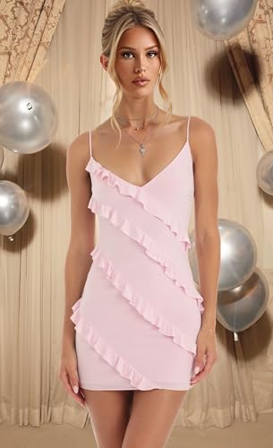 Chiffon Mini Dresses with Ruffles 2025 for Women Spahgetti Formal Evening Dress TN3612